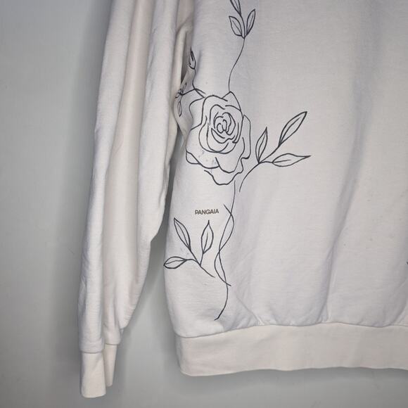Custom Upcycled Hand-Drawn Pangaia Crewneck Sweatshirt in Off-White, Size Large - Picture 6 of 10